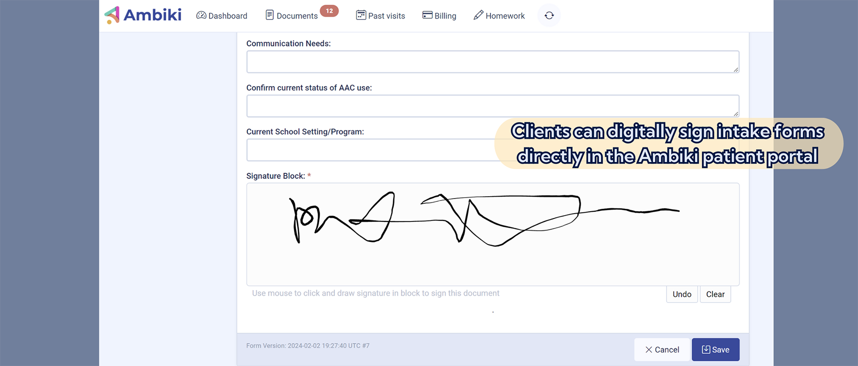 Ambiki's custom form builder