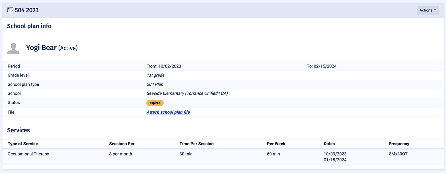 Ambiki's school plan system