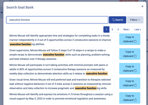 Ambiki EMR - Goal Bank