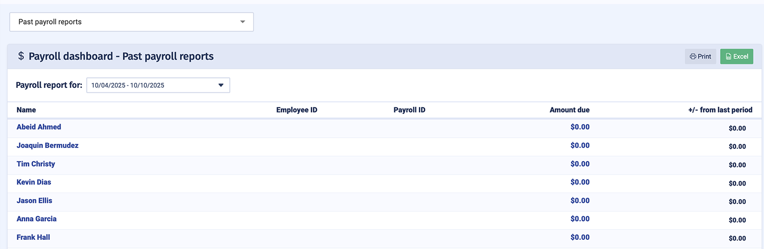 Ambiki's organization payroll system