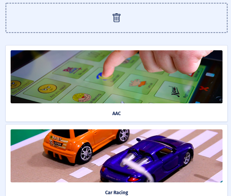 Visual schedule delete