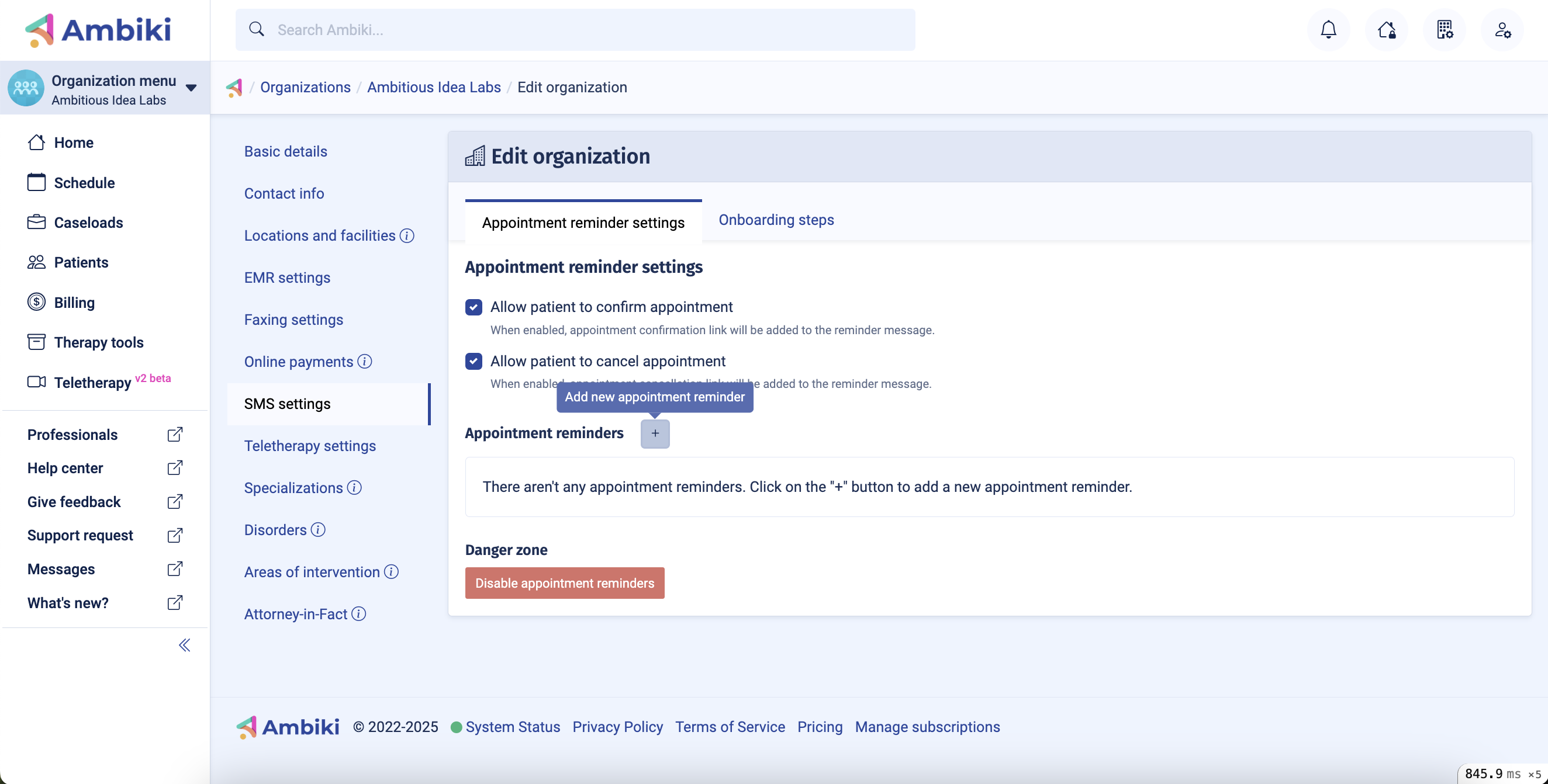 Add a new appointment reminder