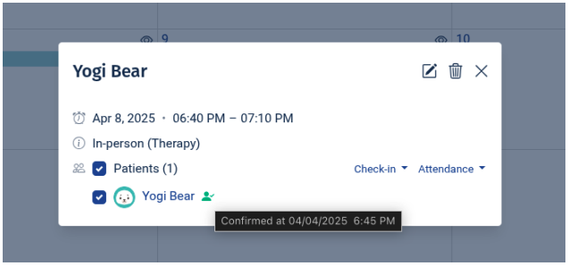 Confirmation on the schedule