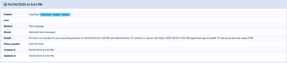 Communication detail