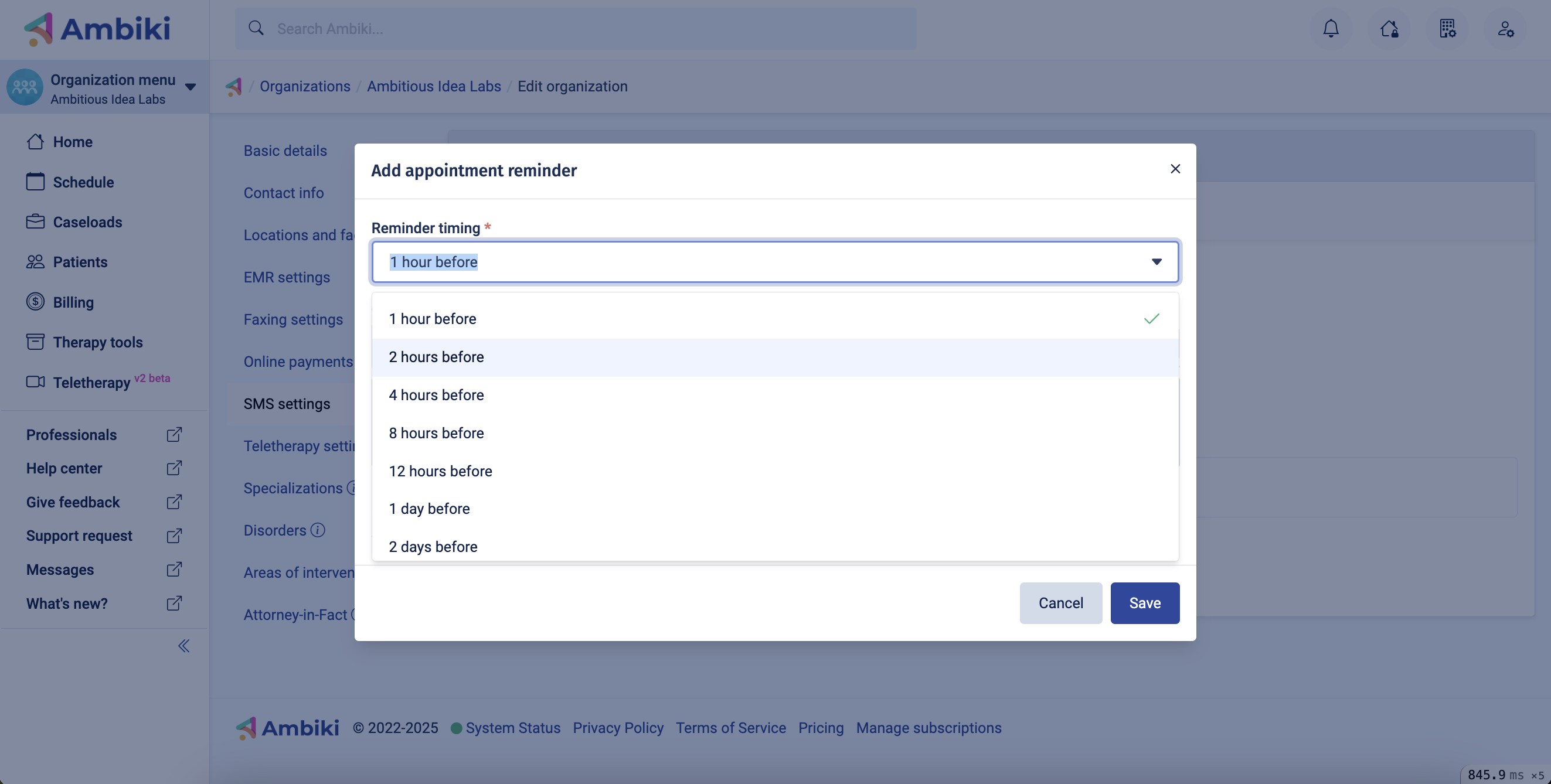 Choose a reminder time